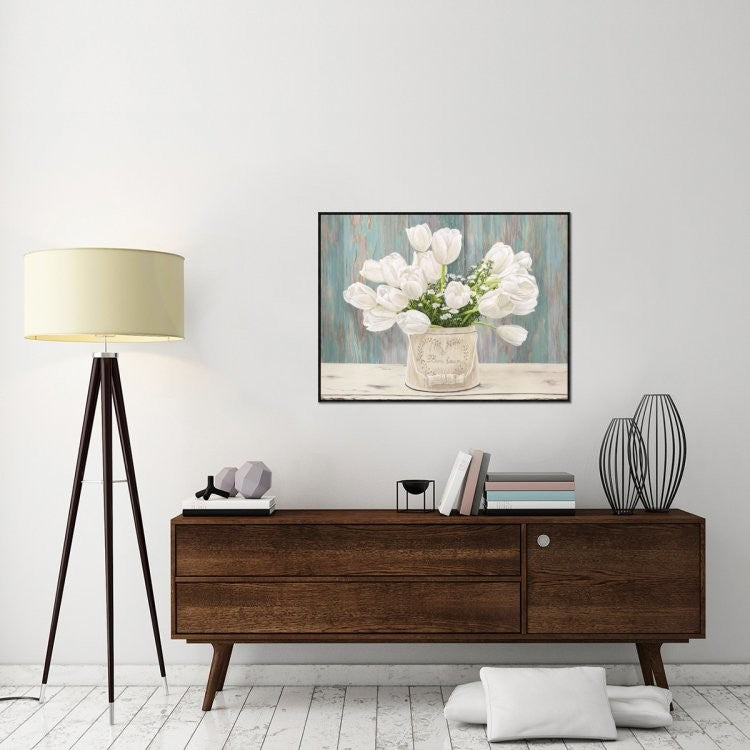 "Country Bouquet" Framed Canvas Giclee by Remy Dellal, 41x31"