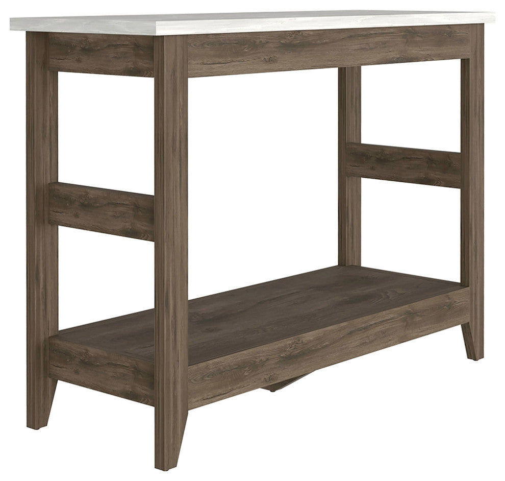 Paulson Rustic Console Table Onyx Top by RST Brands, Brown/White