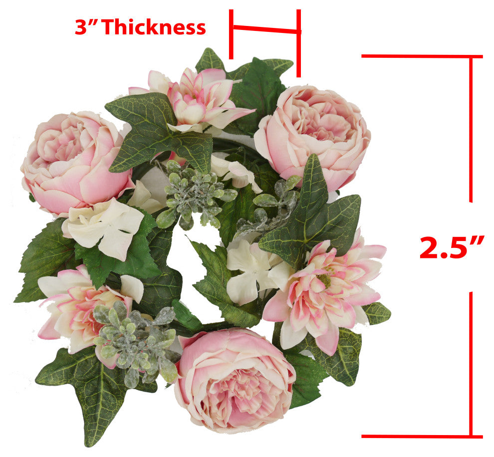 13'' Flower Wreath Handmade Pink Floral Wreath