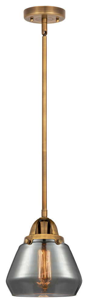Fulton Mini Pendant, Brushed Brass, Plated Smoke, Plated Smoke