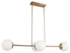 Dayana Transitional 4 Light Aged Brass White Metal Pendant