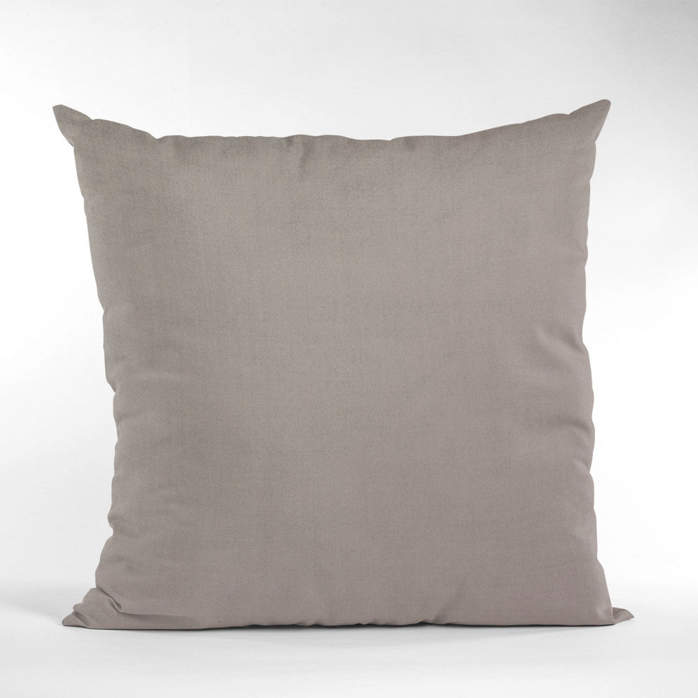 Dark Brown Solid Shiny Velvet Luxury Throw Pillow, Double sided 24"x24"