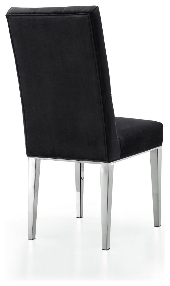 Juno Velvet Dining Chair (Set of 2), Black