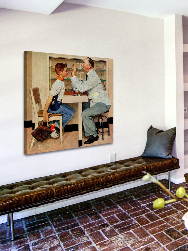 "Eye Doctor" Painting Print on Canvas by Norman Rockwell
