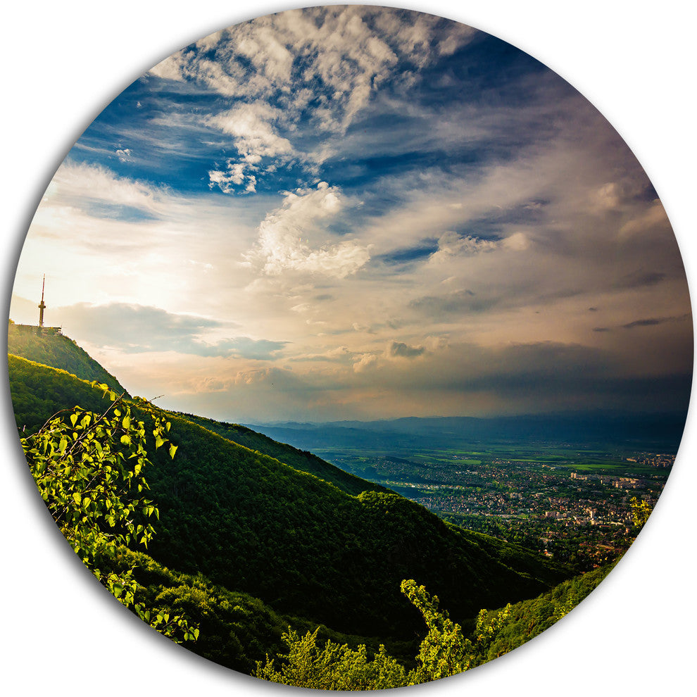 Vitosha Mountain Over Sofia Bulgaria, Landscape Round Wall Art, 11"
