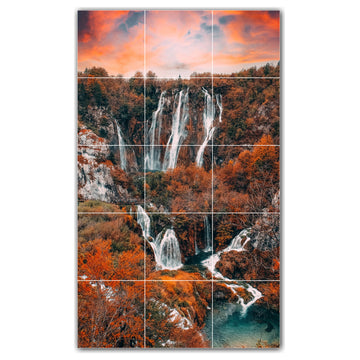 Waterfalls Ceramic Tile Wall Mural HZ501091-35S. 12.75" x 21.25"