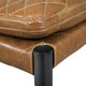 Pasargad Home Capri Brown Top Grain Leather Accent Chair With Metal legs