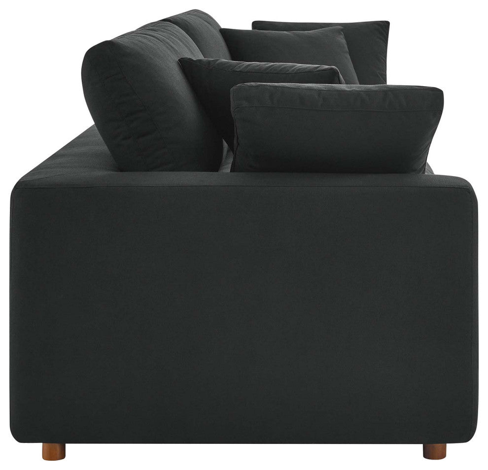 Commix Down Filled Overstuffed Sofa - Black