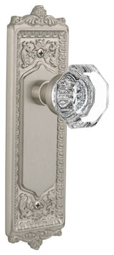 Egg & Dart Plate Privacy Waldorf Knob, Satin Nickel
