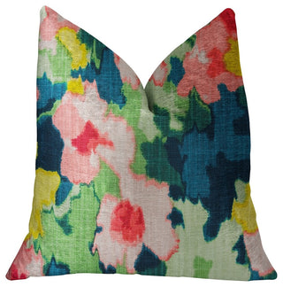 Floral Goddess Multicolor Luxury Throw Pillow, 18"x18"