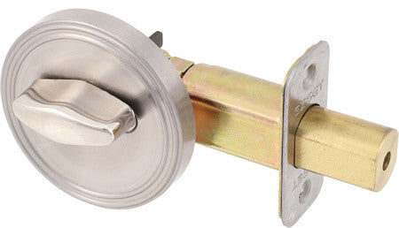 Delaney Hardware One-Sided Half Bore Deadbolt, Bright Brass, Satin Nickel