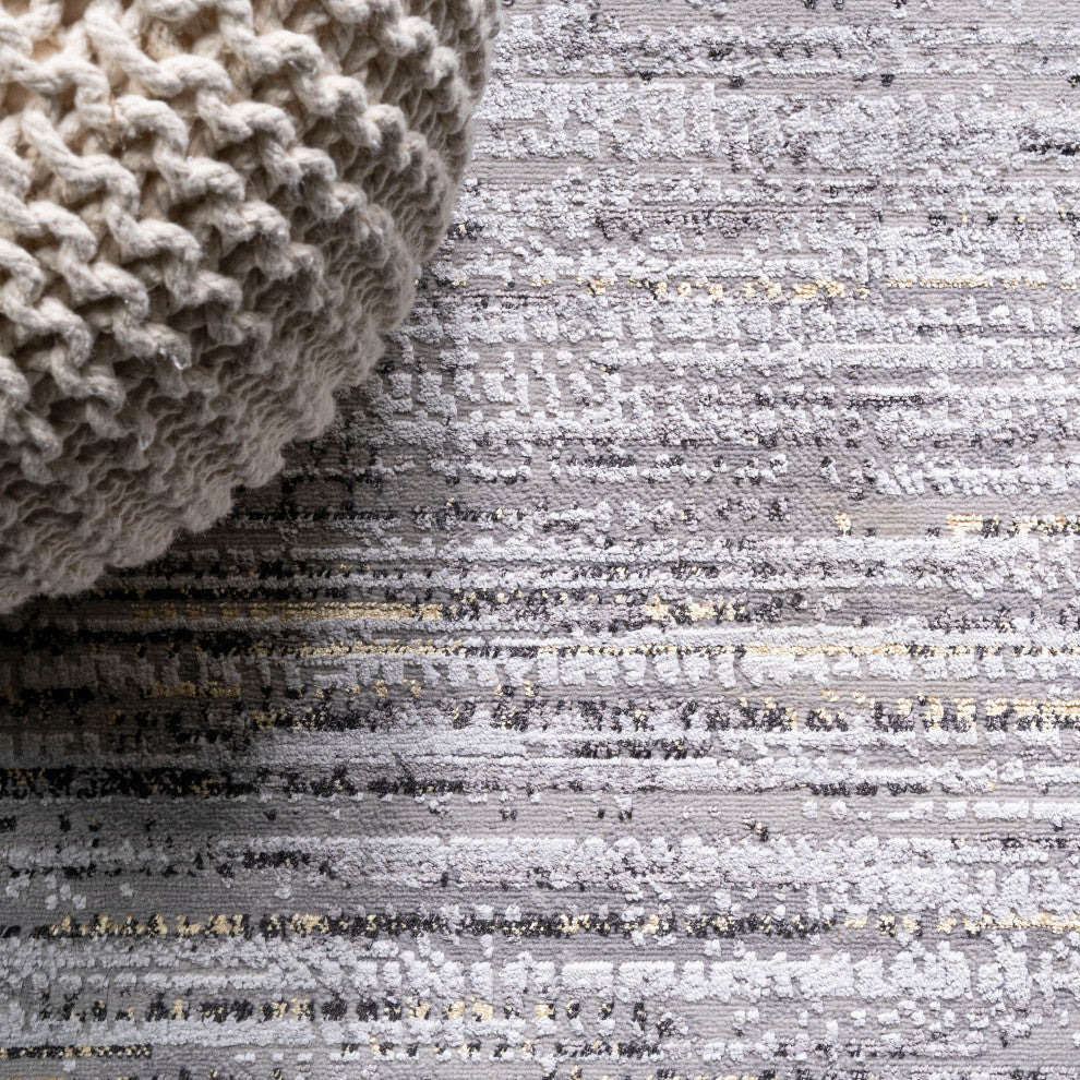 Loom Modern Strie' Area Rug, Gray/Black, 8 X 10