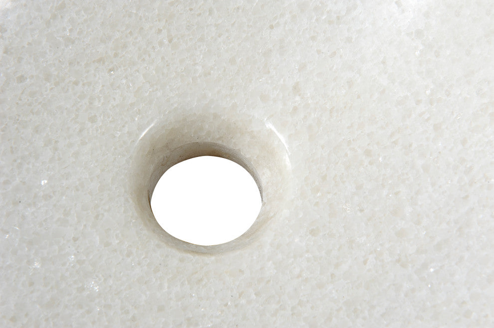 ANZZI Nora Natural Stone Vessel Sink, White Marble