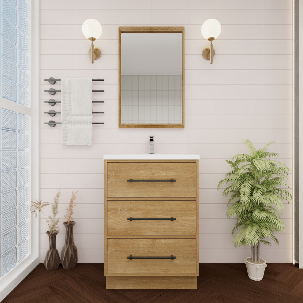Victoria 24" Solid Wood Bath Vanity, Oak