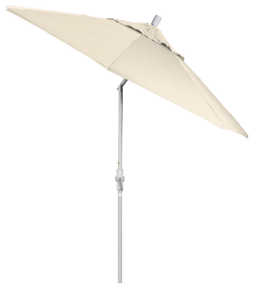 9'' Matted White Collar Tilt Crank Lift Aluminum Umbrella, Olefin, Antique Beige