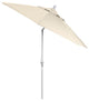 9' Matted White Collar Tilt Crank Lift Aluminum Umbrella, Olefin, Antique Beige