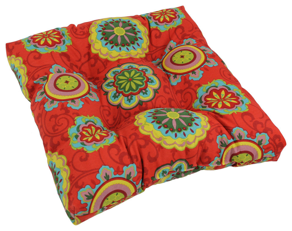 19" Squared Spun Polyester Tufted Dining Chair Cushion, Farrington Terrace