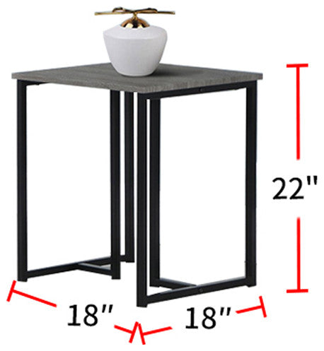 3 Piece Table Set, Weathered Brown and Black