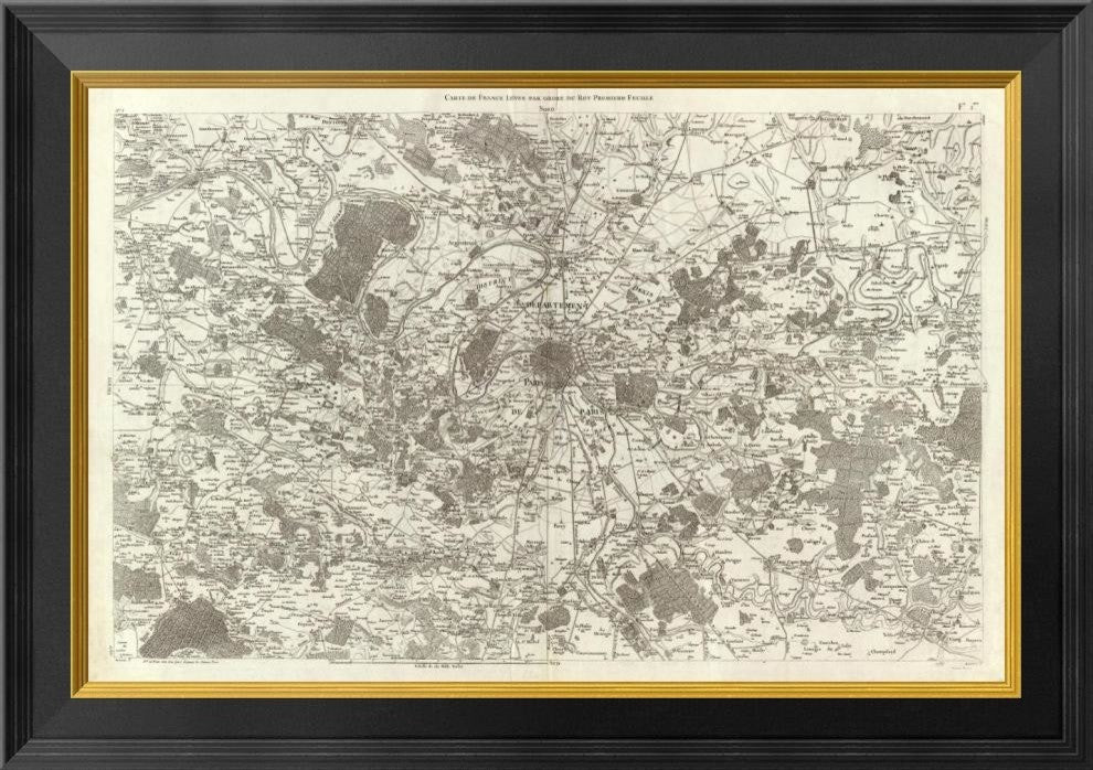 "Paris, France, 1762" Framed Canvas Giclee by Cesar-Francois Cassini, 26x19"