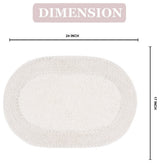 Double Ruffle Collection Bath Rugs Set, 17x24 Rectangle, Ivory