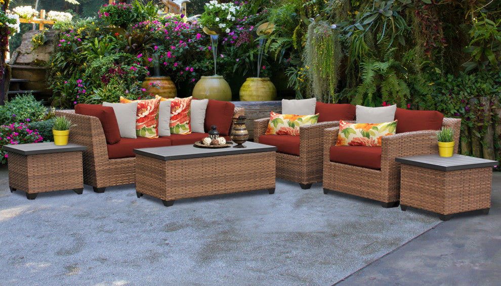 Laguna 7 Piece Outdoor Wicker Patio Furniture Set 07d