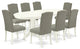 9-Piece Kitchen Set, Table With Leaf and 8-Chair With Dark Shitake