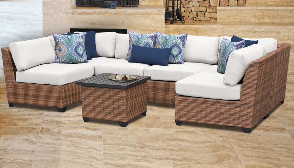 Laguna 7 Piece Outdoor Wicker Patio Furniture Set 07c