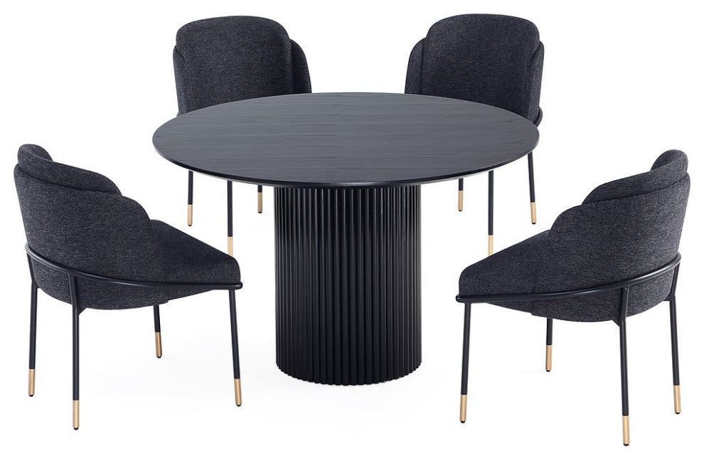 Manhattan Comfort 5-Piece Flor and Hathaway Dining