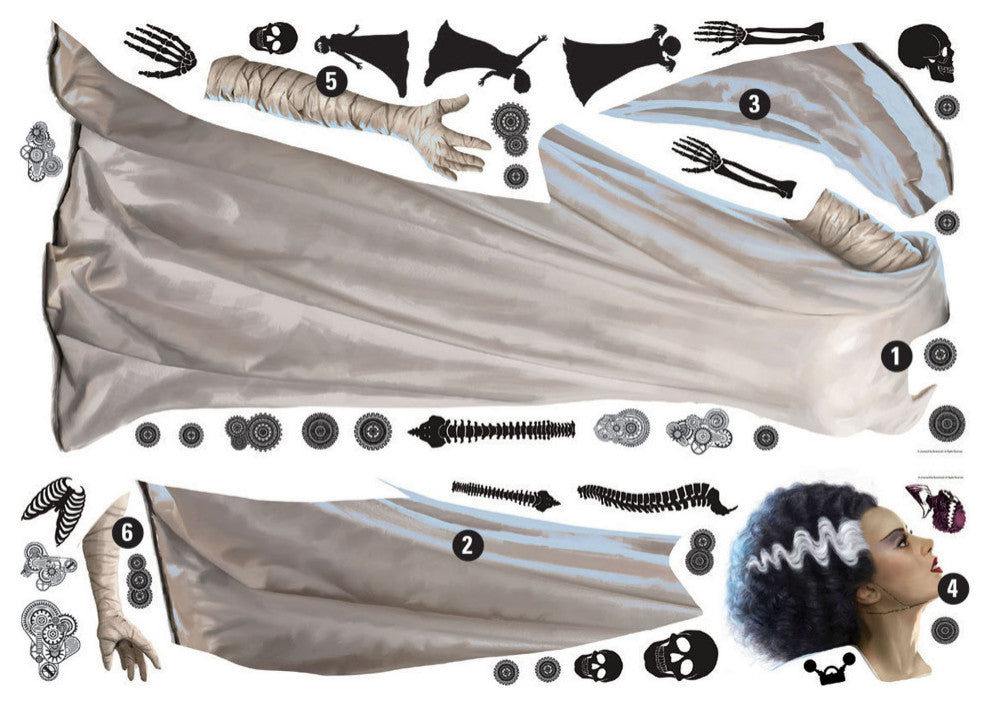 Classic Monsters Bride Of Frankenstein Giant Peel and Stick Wall Decals