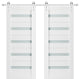 Double Barn Door 60 x 96 Frosted Glass, Quadro 4445 White, Silver 13FT