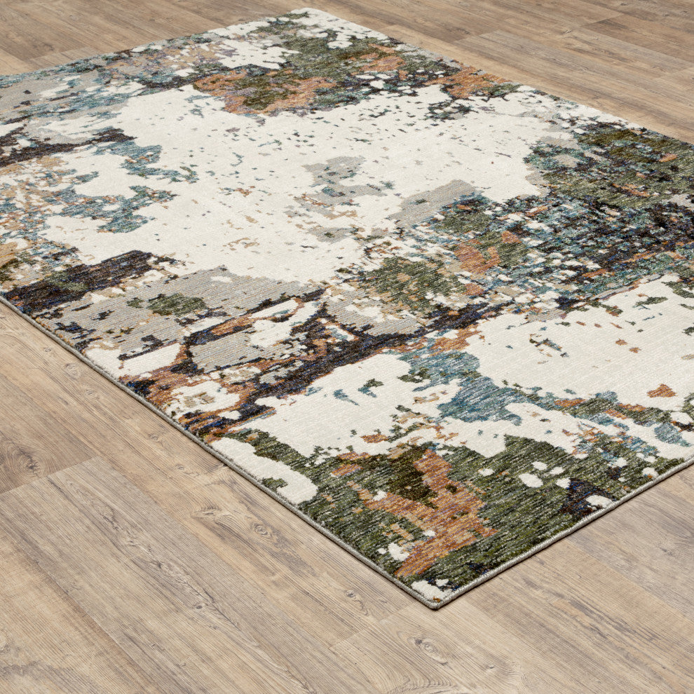 Elements Abstract Impressions Ivory/ Green Area Rug, 8'6"x11'7"
