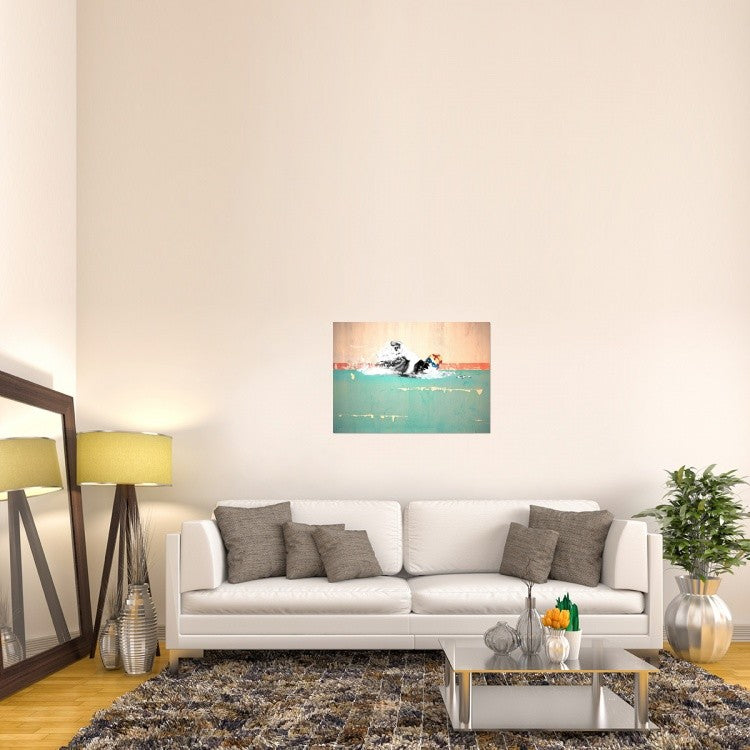 "Swim on! Bronx, NYC" Stretched Canvas Giclee by Masterfunk Collective, 36x26"
