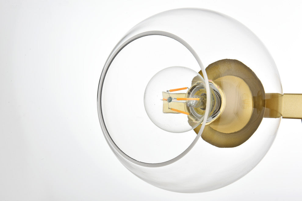 2 Light Brass And Clear Bath Sconce