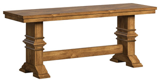 Arbor Hill Two-Tone Trestle Base Dining Bench, Oak