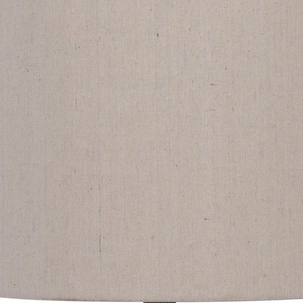 Benzara BM282180 2 Table Lamps, Resin Accent, Rustic Wood Brown, Beige