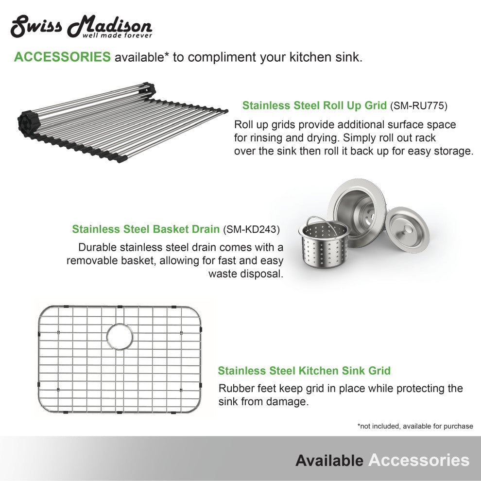 Plaisir 30"x21" Stainless Steel, Single Basin, Farmhouse Kitchen Sink With Apron
