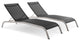 Savannah Outdoor Patio Mesh Chaise Lounge Set of 2 - Black