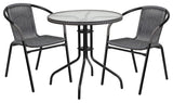 28RD Gray Table Set w/Rattan