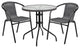 28RD Gray Table Set w/Rattan