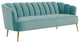 Turquoise Blue Art Deco Hollywood Regency Glam Couch