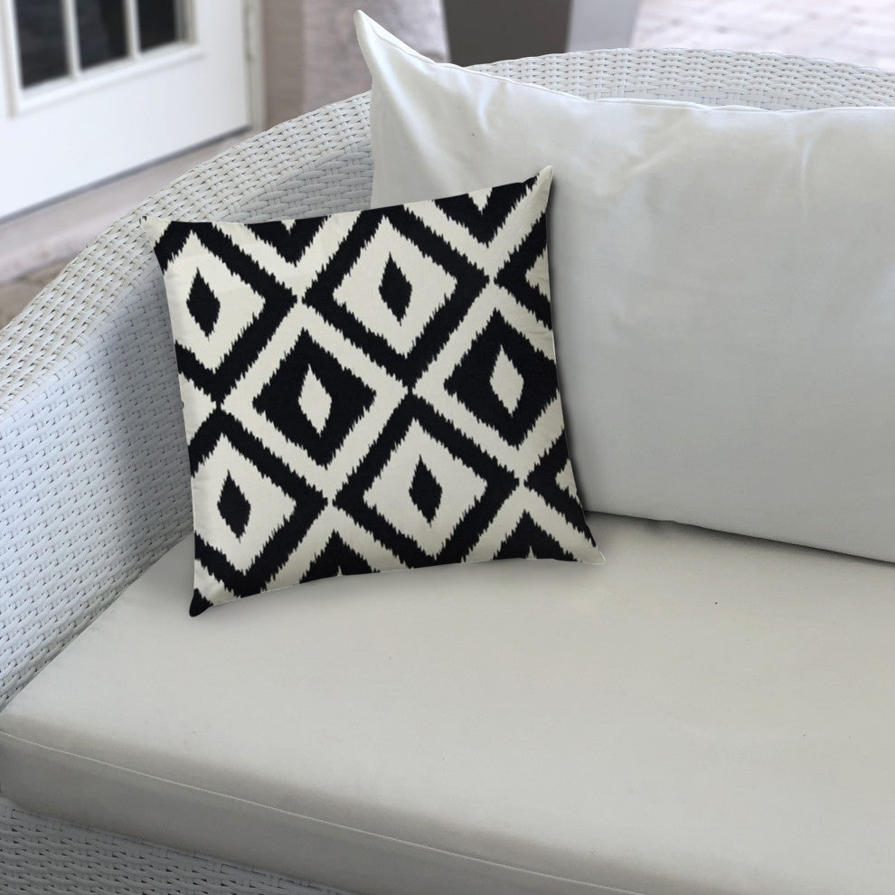 Black Diamonds Indoor Outdoor Sewn Lumbar Pillow