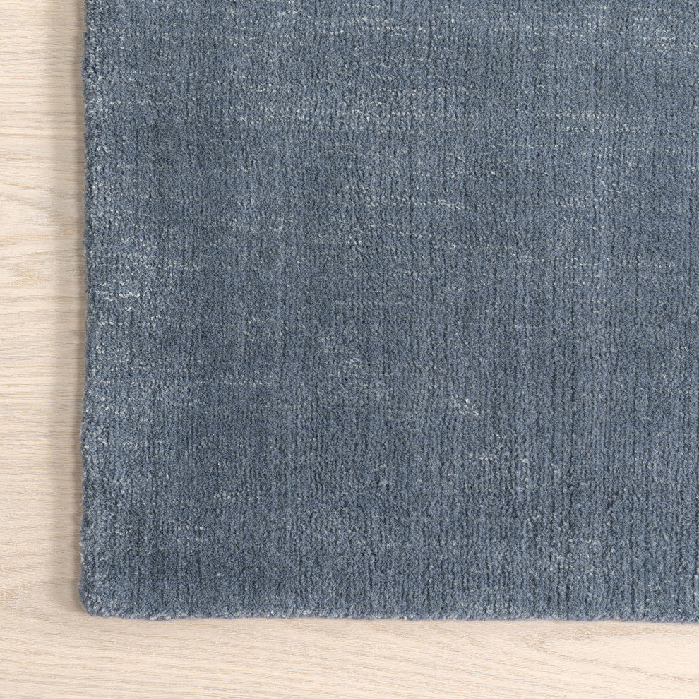 Arrel Speckled Wool-Blend Area Rug, Denim 6' x 9'