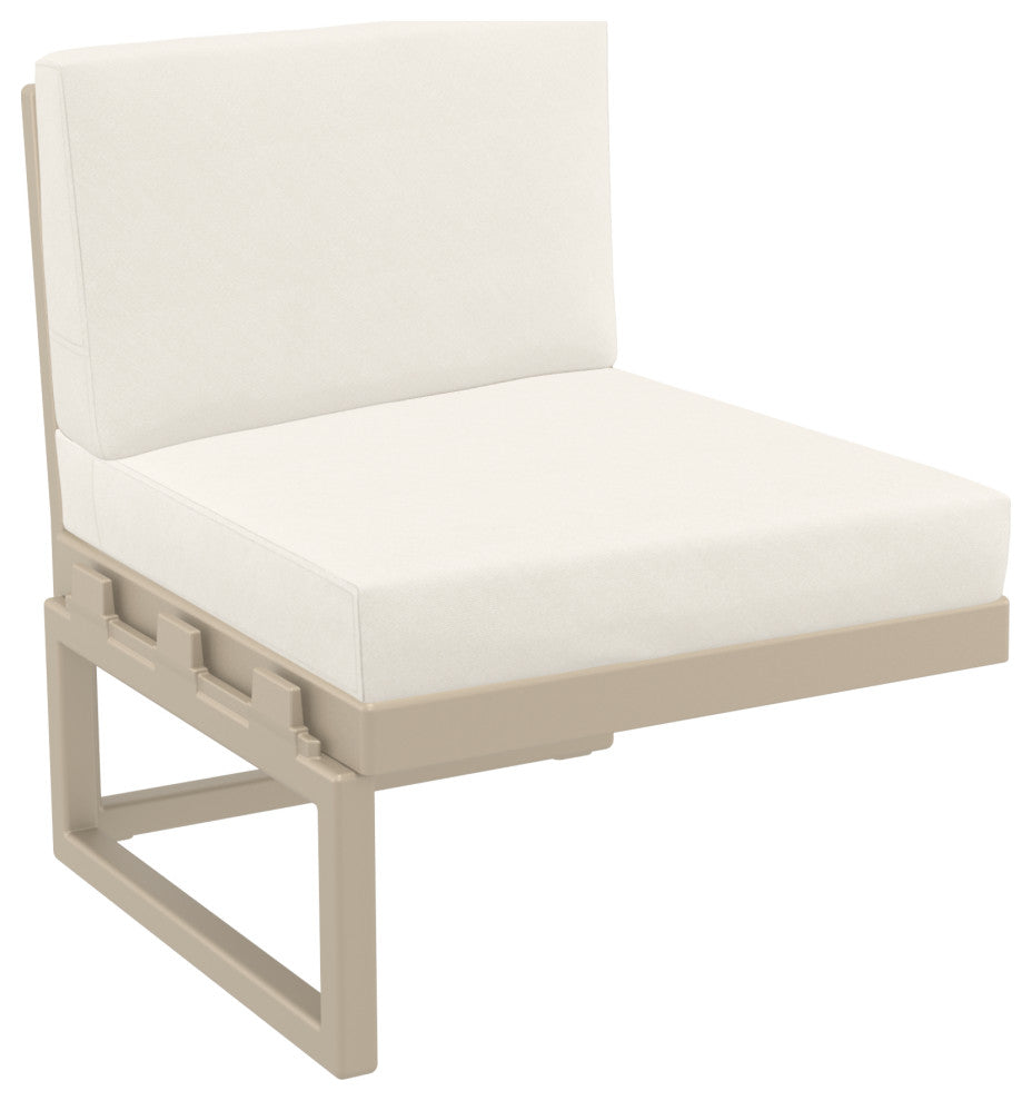 Mykonos Extension Taupe With Acrylic Fabric Natural Cushion