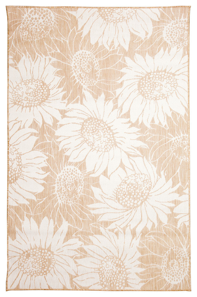 Carmel Sunflower Field Indoor/Outdoor Rug, Sand, 7'10"x9'10"