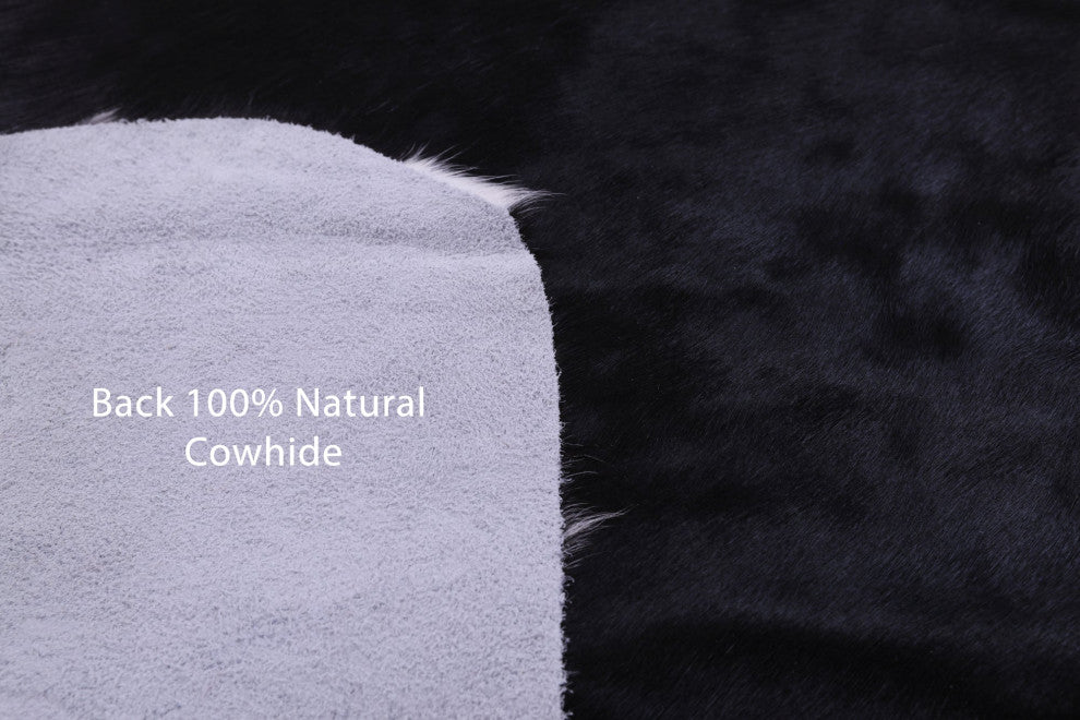 Black and White Natural Cowhide Rug 7' 7" X 6' 1" C2304
