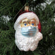 Old World Christmas Santa With Face Mask Glass Ornament Pandemic 40319
