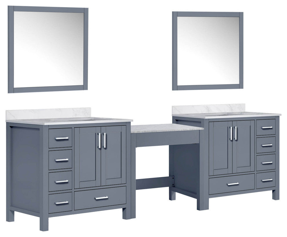 Lexora Coraline Double Bath Vanity Dark Gray 102 With Countertop & Mirror