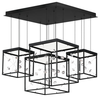 ET2 E21254-20 Entanglement 28"W LED Crystal Abstract Chandelier - Black