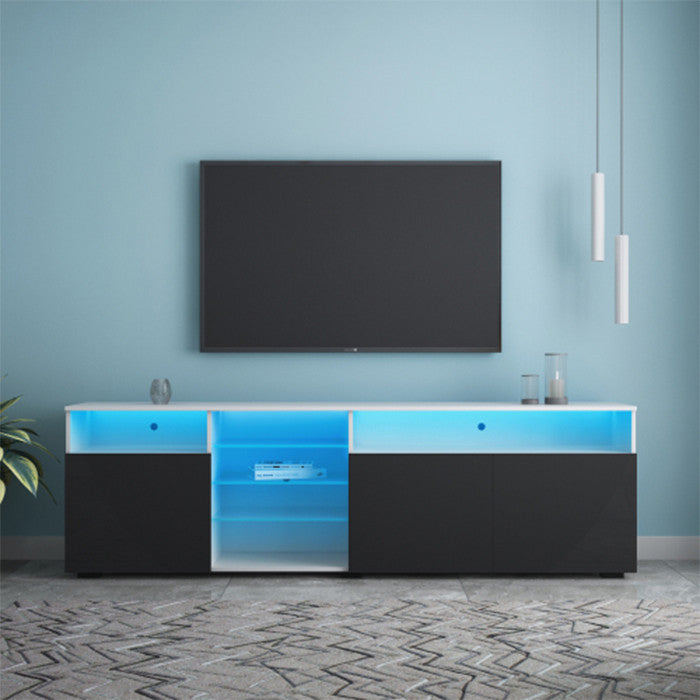 Modern TV Stand with LEDs Black MDF TV cabinet