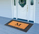 Rubber And Coir Greek Key Black Border 24"x36", Outdoor Monogrammed Doormat, M